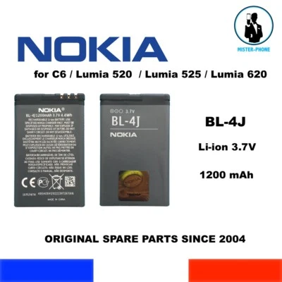 BATERIA DE REEMPLAZO GENUINA NOKIA BL-4J BL4J 1200mAh LUMIA 520 525 620 C6 3,7V - Photo 1/4