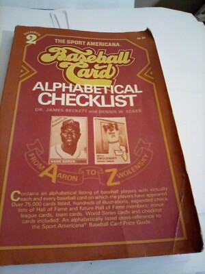 The Sport Americana Baseball Card Alphabetical Checklist, No. 2 by J. Beckett