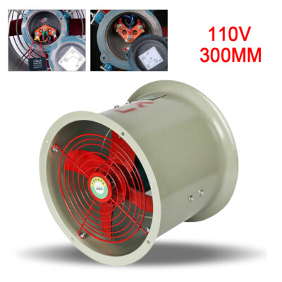 110V Explosion proof Axial Flow Fan Pipeline Exhaust Fan 300mm 1450rpm 180W 62dB