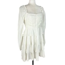 Ivory pleated and tiered dress (size M)