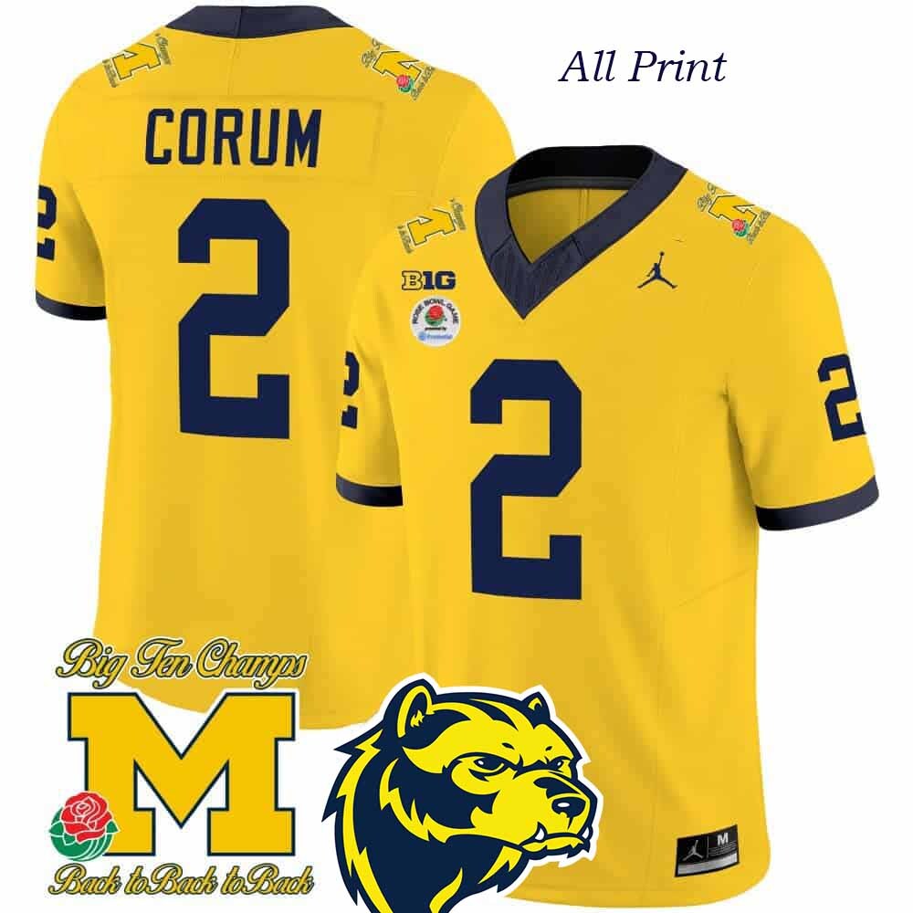 Michigan Wolverines Blake Corum Rose Bowl #2 Football Jersey – All Print Styles