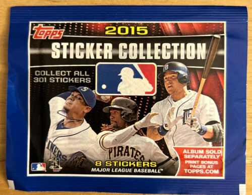 2015 Topps Baseball Sticker Collection Pack (1 Pack w 8 Stickers Inside)