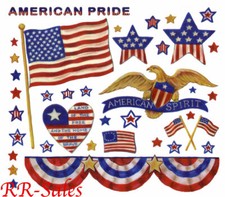 American Flag Patriotic Eagle Stars 3 Sheets Wall Decor Imperial Instant Stencil