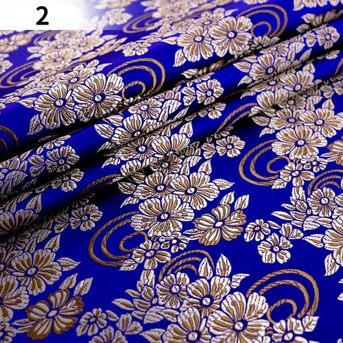 Faux Silk Satin Fabric Craft Brocade Damask Embroidery Floral Retro 75*100cm DIY - Picture 16 of 24