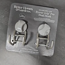 Better Home & Gardens Power Grip Pro Dual Mount Suction Hook Satin Nickel Finish
