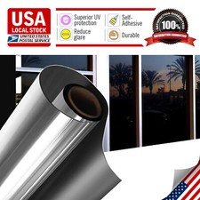 20 X10ft Uncut Roll Window Mirror Black Chrome Tint Film Car Home Office Glass