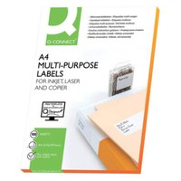 Universal Etiketten A4 Selbstklebend Weiß 70X36 2400 StüCk 100 Blatt Q-Connect
