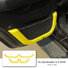 Door Storage Box Net Decor Trim Cover Frame for Jeep Wrangler JL JT 2018+ Yellow