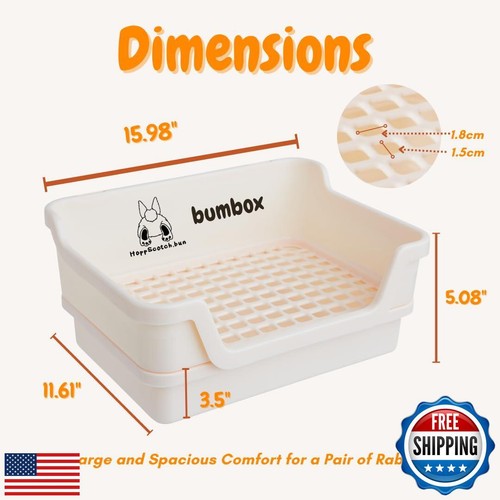 Bumbox Rabbit Large Litter Box w/Plastic Grid Safe for Bunny feet - Training - Picture 2 of 5