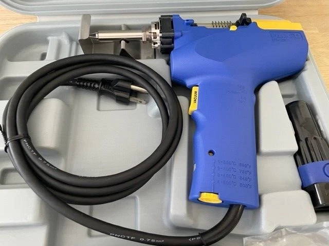 HAKKO FR301-82 HERRAMIENTA DE DESOLDADURA 2 polos enchufe de puesta a tierra CA 100V con estuche FR30182 nuevo Foto 2 de 4