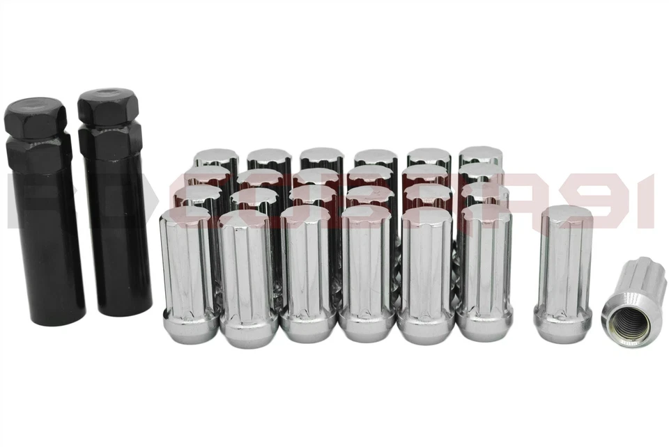 1988-1998 Chevrolet C-1500 Pickup 7 Spline Drive Lug Nuts Chrome M14x1.5 20PC+2K - Image 4 of 4