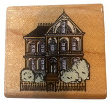 Comotion Victorian House Home Wooden Rubber Stamp