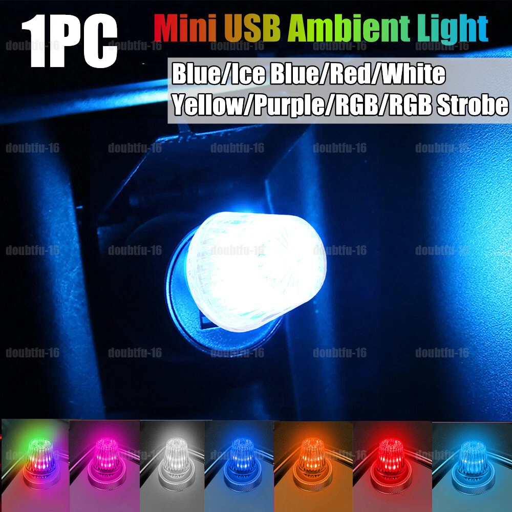 1x USB LED Mini Light Car Neon Atmosphere Ambient Bright Lamp Light Accessories