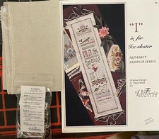 Victoria Sampler "I" IS FOR ICE-SKATER Leafet +Accessory pack + Linen DDP to USA