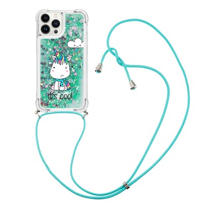 For Various Phone Crossbody Quicksand Liquid Cute Monster Shockproof Case Covers