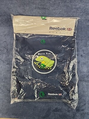 Reebok Puerto Rico Coqui Frog Blue Carry Sack Drawstring Gym Bag NEW u-4B