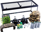Aquatic Turtle Deluxe Kit 20 Gallons, Aquarium with Filter and Heating Lamps, 30
