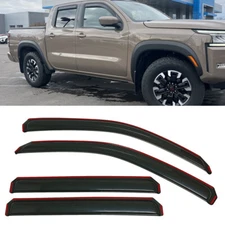 IN-CHANNEL Smoke Window Visors Sun Vent Rain Guard Fit Nissan Frontier 2022-2025