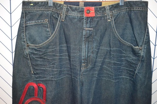 Marithe Francois Girbaud Men 90s Embroidered Logo Distressed Jeans Sz 38x34 - Picture 9 of 12