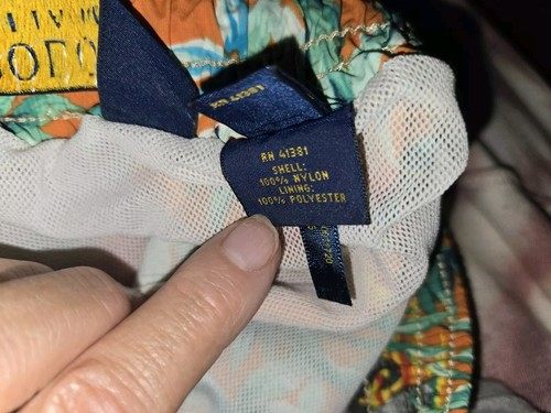 Polo Ralph Lauren Swim Trunks Men's Large Orange Beach Tropical Elephant Print - Picture 9 of 10