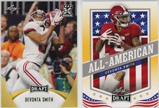 2021 Leaf Draft Devonta Smith #26 Rookie & All-American Gold Parallel PAIR (b)