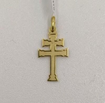 Anhänger Gold 18k 750 Mls. Kreuz Caravaca Lisa Glanz-Matt 19 MM