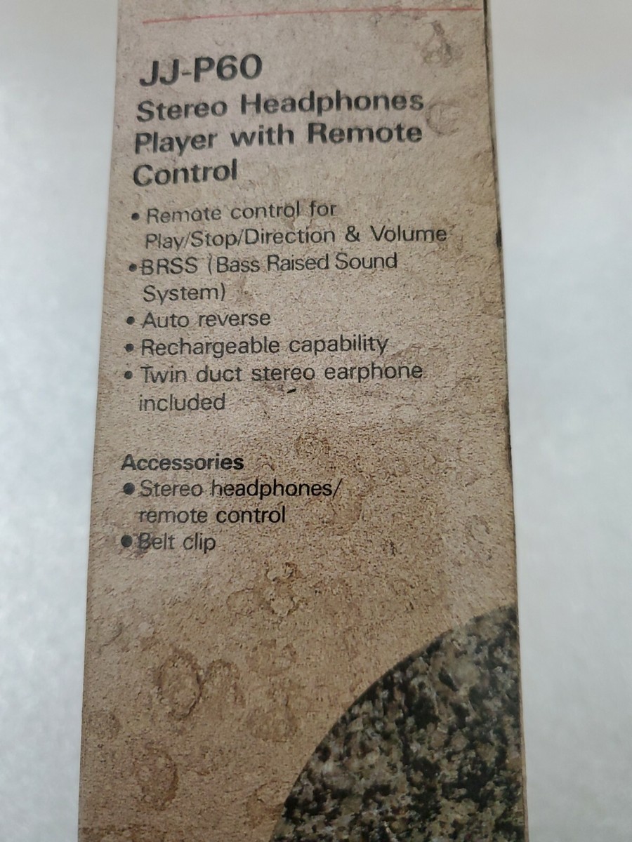 SANYO JJ-P60 Headphones with Remote Control,Cassette Player 1990