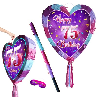 75. Geburtstag Pinata Zahl 75 Partyspiel fünfundsiebzig rosa fünftes Mädchen Thema UK