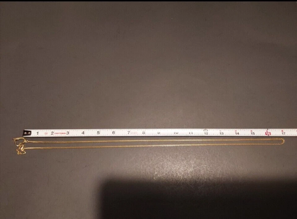 Women Slip Chain Heart Butterfly Gold Plated Cuban Link Necklace 34" L - Image 4 of 4