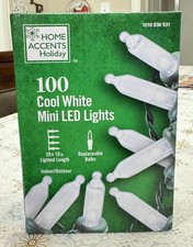 HOME ACCENTS 100 CT COOL WHITE MINI LED LIGHTS CHRISTMAS WEDDING LIGHTS 28.5 FT