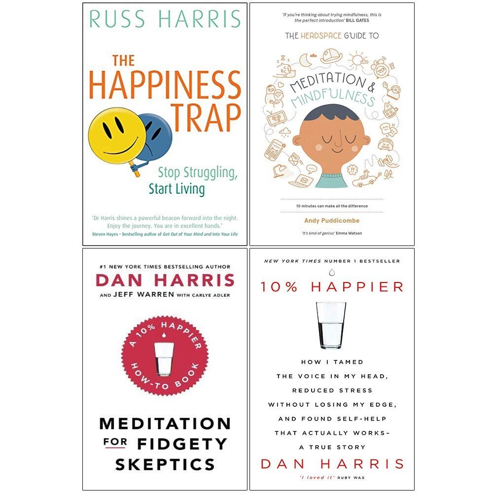 The Happiness Trap,Headspace Guide,Meditation,10% Happier 4 Books Collection Set