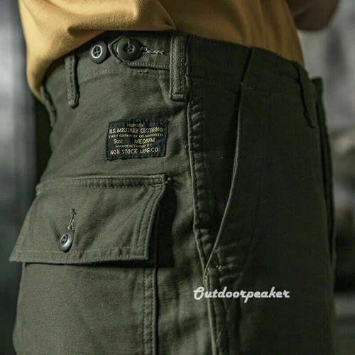 NON STOCK OG-107 Fatigue Utility Pants Military Baker Trousers Sateen Army Green - Picture 4 of 36
