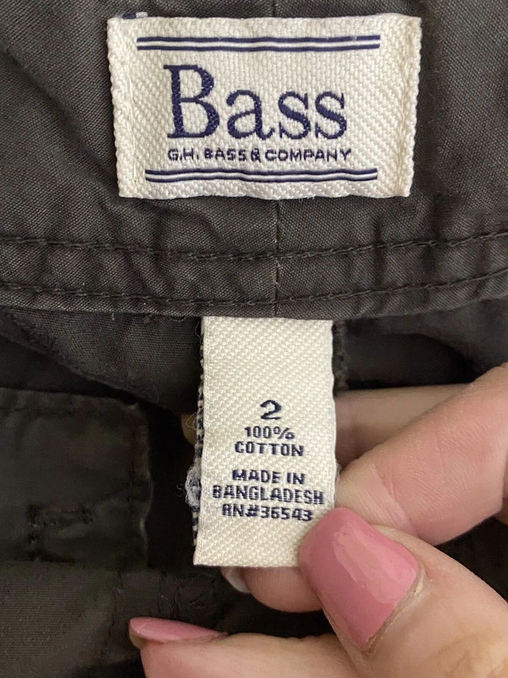 Pantalones Cortos Bass Mujer Talla 2 Marrón Oscuro Caqui Carga Senderismo Exterior Bolsillos Traseros Foto 4 de 4