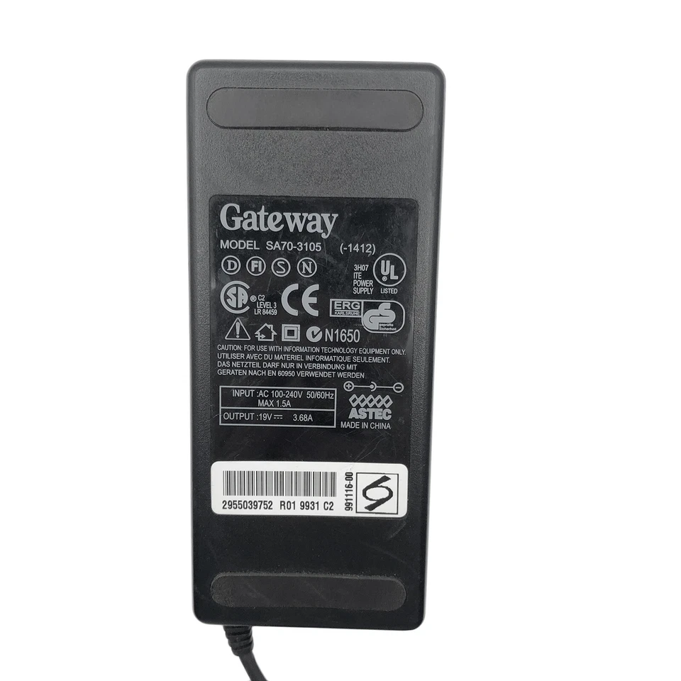 Original Gateway AC Charger Adapter for Gateway Solo 9500 Laptop Series - Image 2 of 4