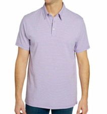 Members Mark Men  s Striped Cotton Polo Violet Stripe