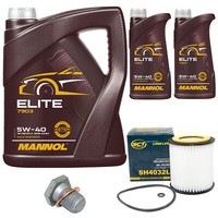 MotoröL Set Mannol Elite 5W40 7 Liter + ÖLfilter + Schraube FüR BMW 3Er 5Er 6Er
