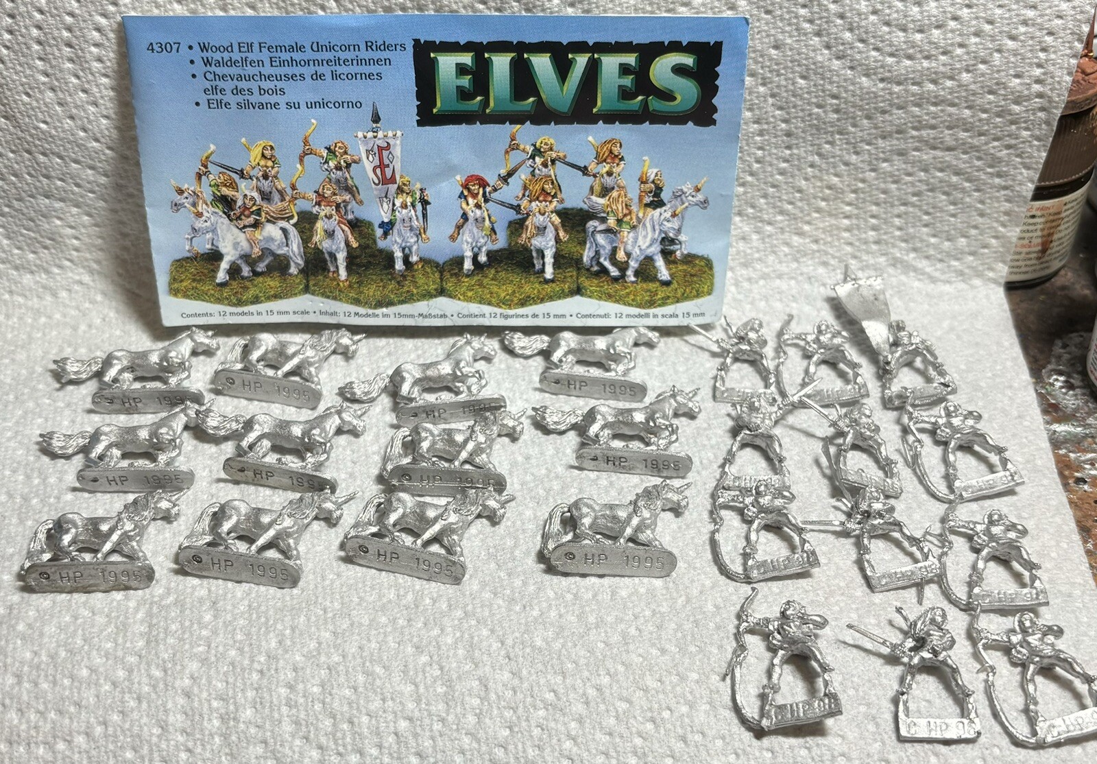 DEMONWORLD Wood Elf Female Unicorn Riders 15mm HOBBY PRODUCTS 1995 Fantasy HotT