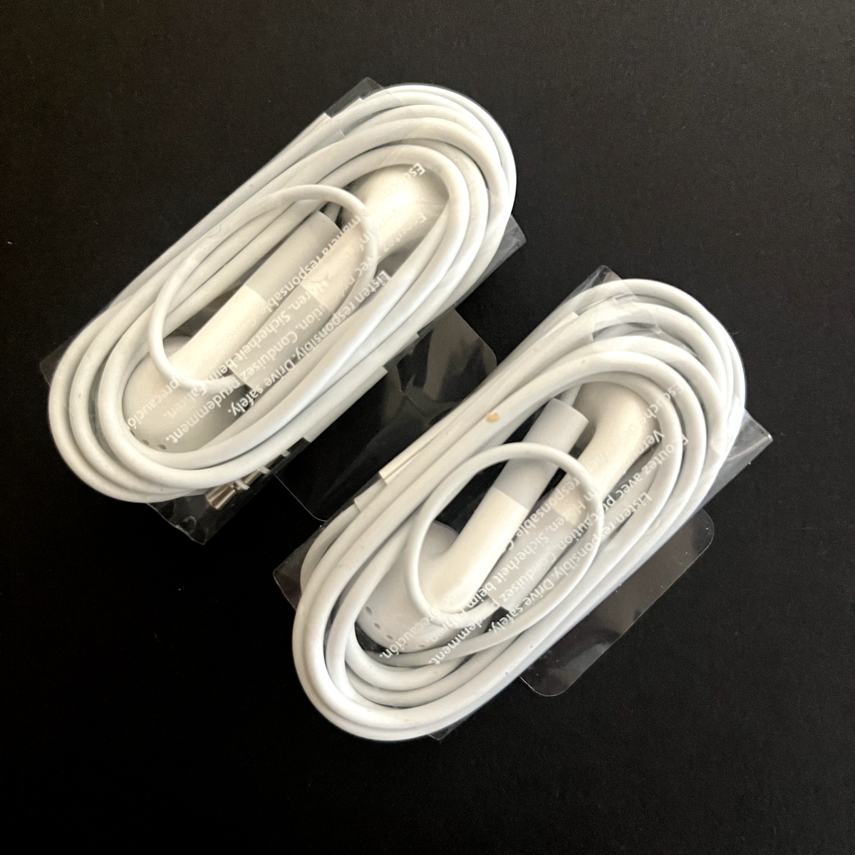 2X FACTORY APPLE IPOD IPHONE ORIGINAL EARBUDS HEADPHONES + VOLUME