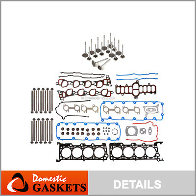 Head Gasket Set Intake Exhaust Valves Fit 97-99 Ford F E Series 4.6L - WINDSOR