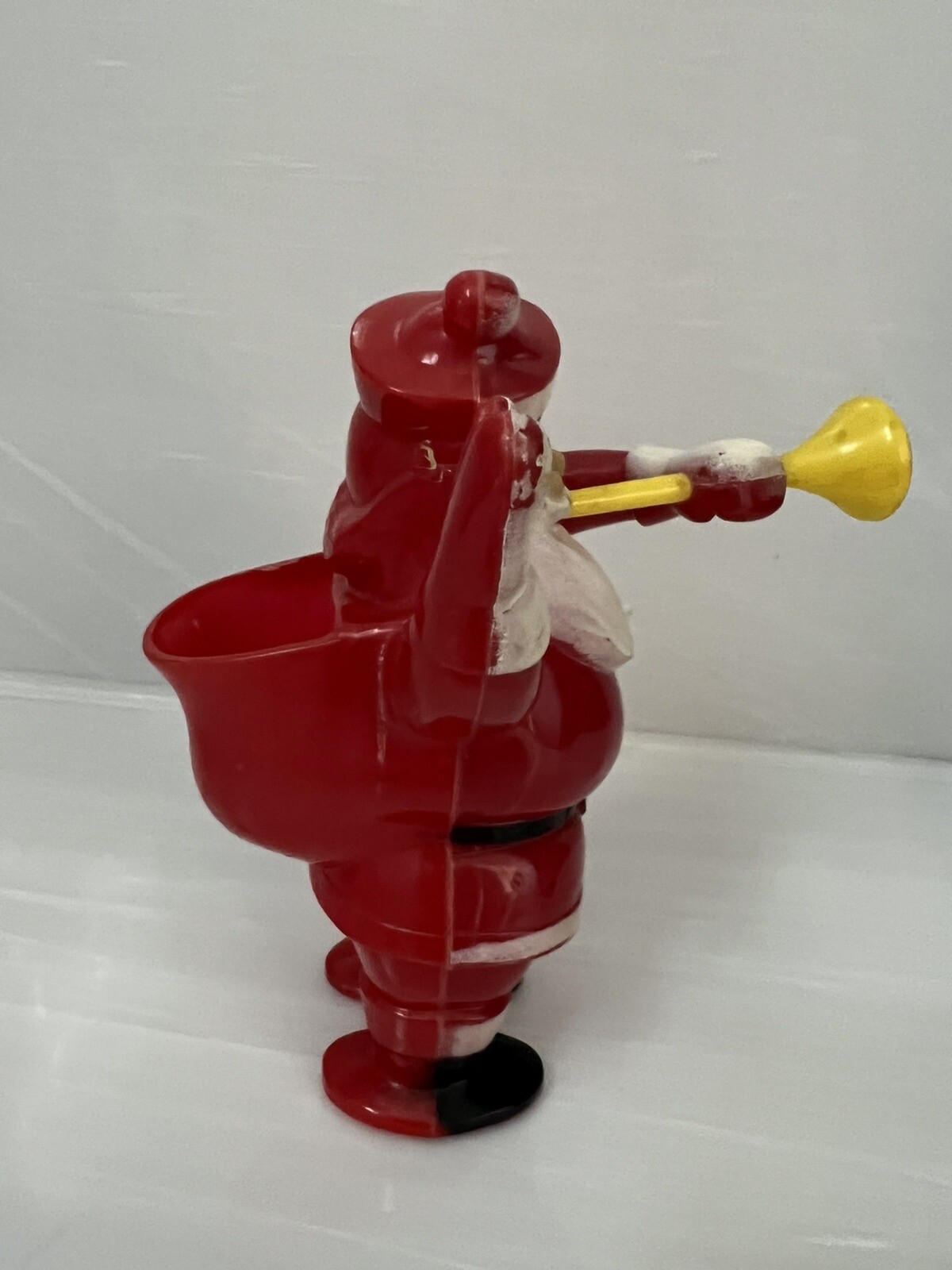 Vtg Rosen / Rosbro Hard Plastic Santa Claus w Horn Candy Container