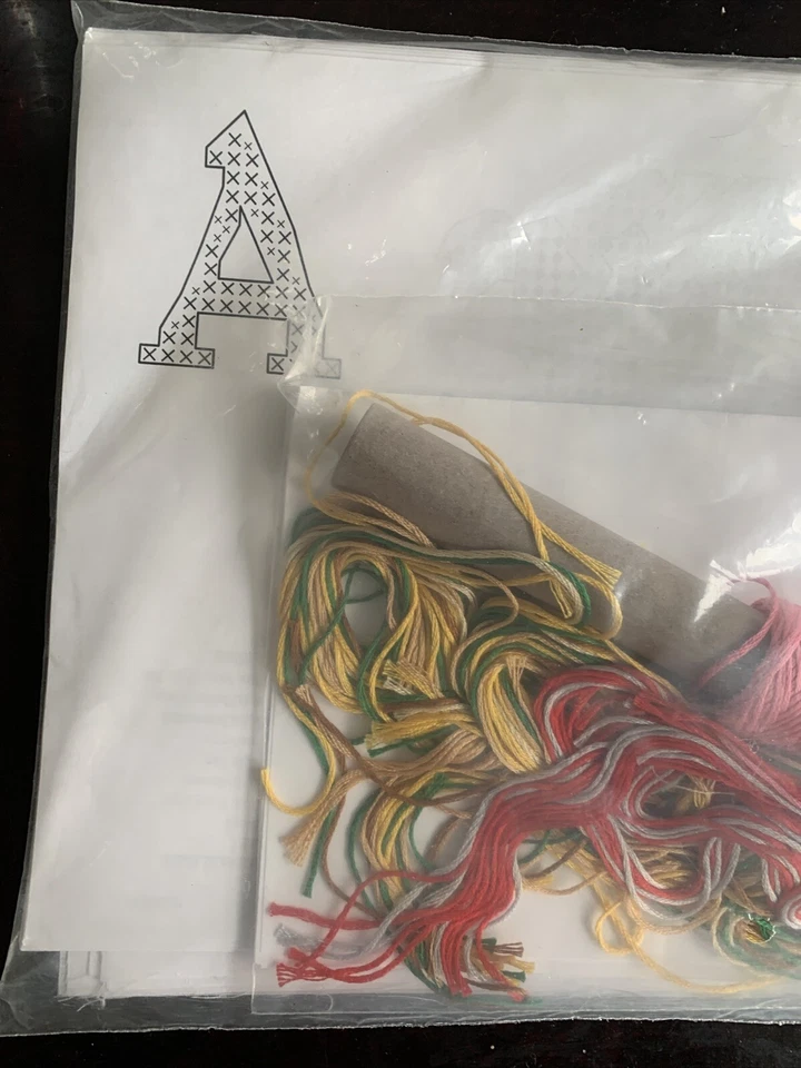 Alphabet Quilt Blocks Set of 12 with Floss Hersherners Stamped Cross Stitch Kit - Image 2 of 4