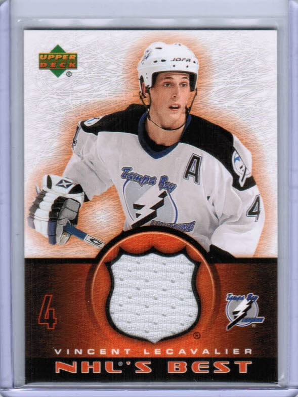 03/04 UPPER DECK VINCENT LECAVALIER NB-VL NHL'S BEST JERSEY TAMPA