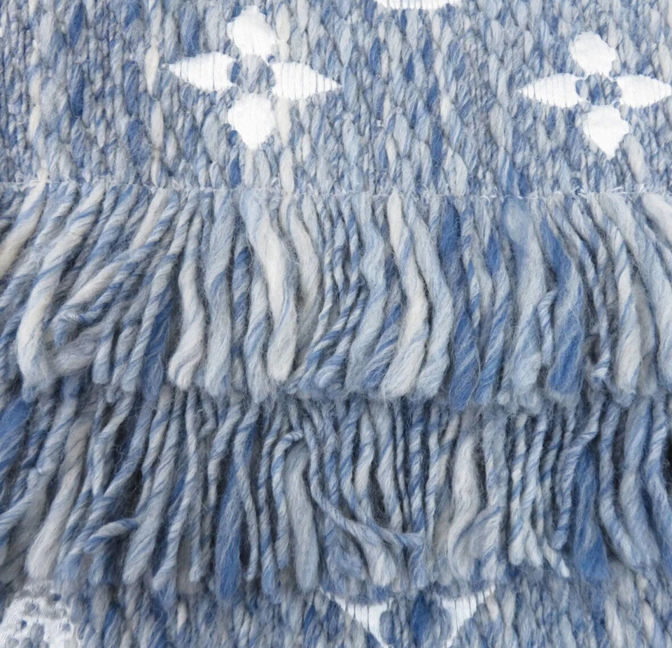 Auténtico Louis Vuitton LV Monograma Denim Azul Escharpe Logomanía Chal Bufanda Envoltura Foto 4 de 4