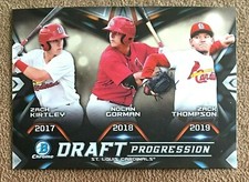 Kirtley/Gorman/Thompson 2019 Bowman Chrome Draft Progression #DPR-STL Cardinals