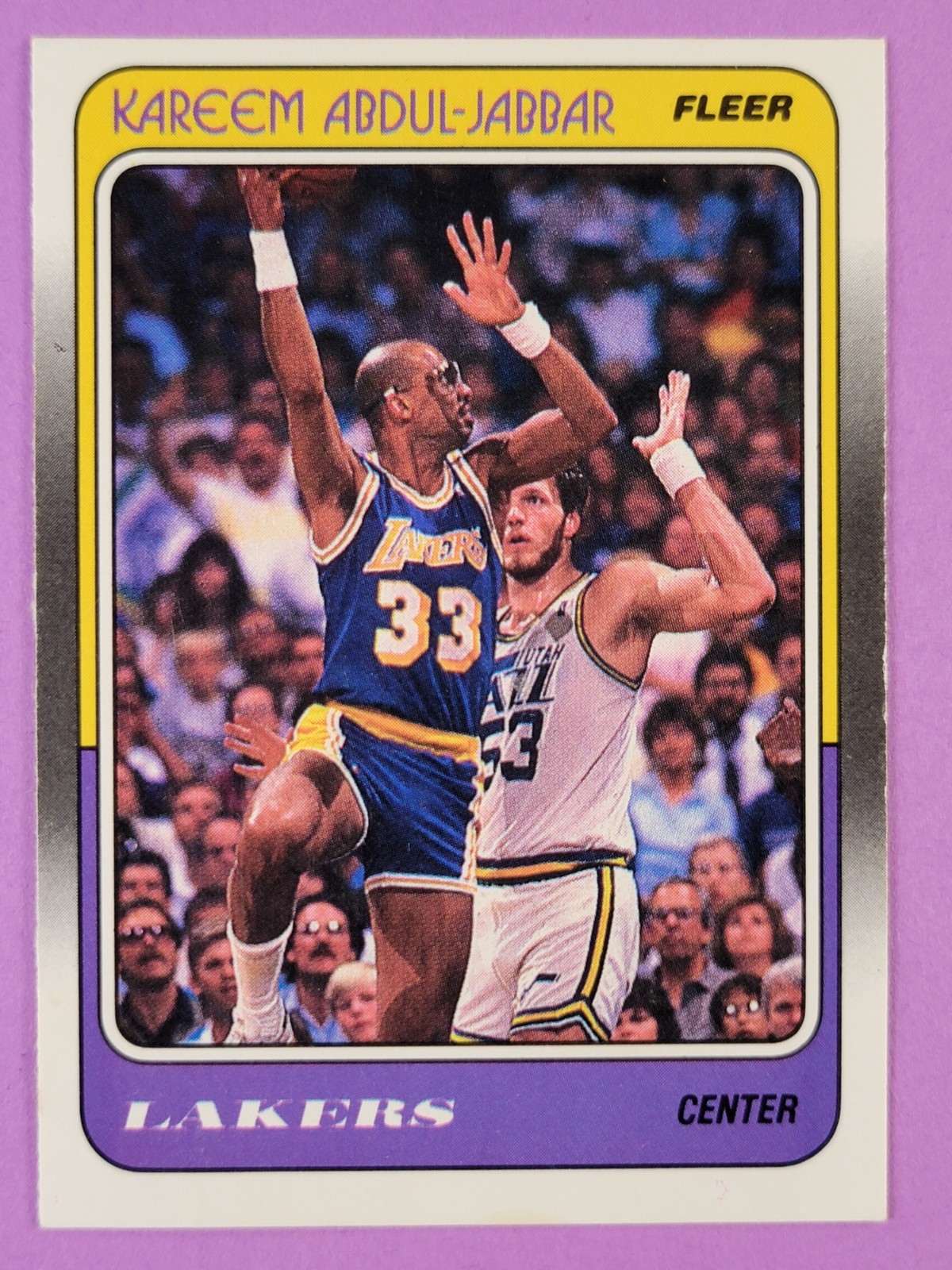 Kareem Abdul-Jabbar 1988-89 Fleer #64 Los Angeles Lakers