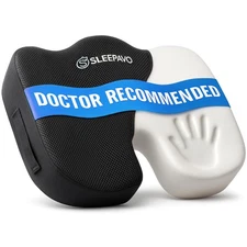 Sleepavo Black Memory Foam Seat Cushion for Office Chair - Pillow for Sciatica,