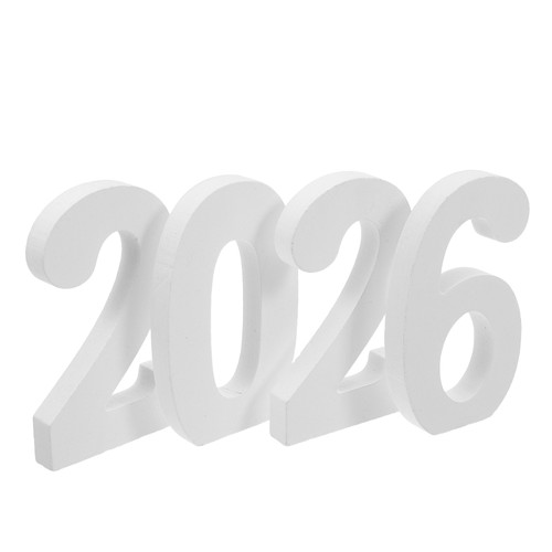  4 Stück Digitale Holz Ornamente Abschluss Tischdeko Zahl - Bild 4 von 12