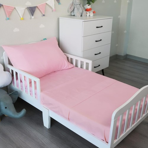 Juegos de sábanas para niños pequeños Juego de sábanas de cuna de 3 piezas para cama de niño pequeño transpirable suave sedoso - Imagen 8 de 43
