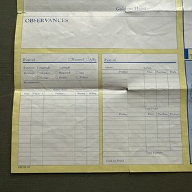 Uncharted Waters Nintendo NES Foldable Promo Map Poster Insert ONLY With Writing