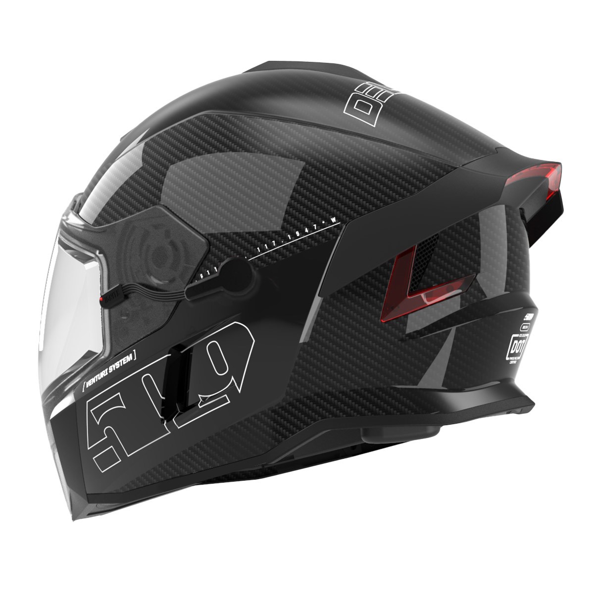 509 Delta V Carbon Ignite Snowmobiling Helmet w/ Heated Shield - Legacy